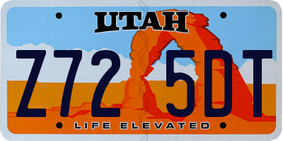 UT license plate Z725DT