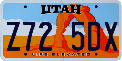 UT license plate Z725DX