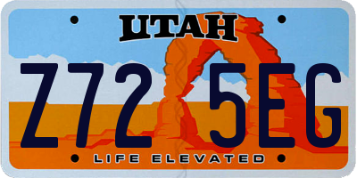 UT license plate Z725EG