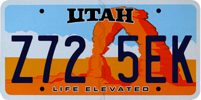 UT license plate Z725EK