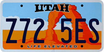 UT license plate Z725ES