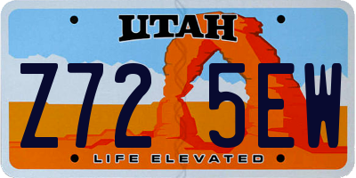 UT license plate Z725EW