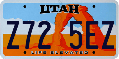 UT license plate Z725EZ
