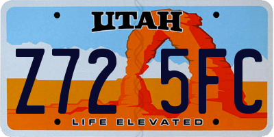 UT license plate Z725FC