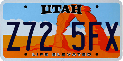 UT license plate Z725FX