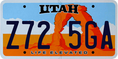 UT license plate Z725GA
