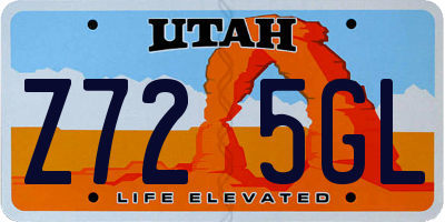 UT license plate Z725GL