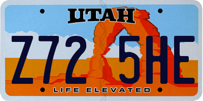 UT license plate Z725HE