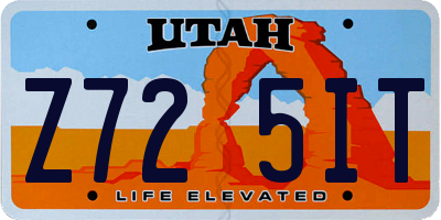 UT license plate Z725IT