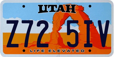 UT license plate Z725IV