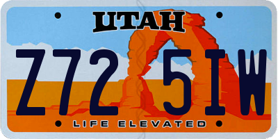 UT license plate Z725IW
