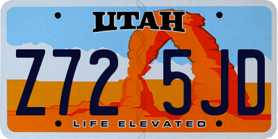UT license plate Z725JD