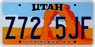UT license plate Z725JF