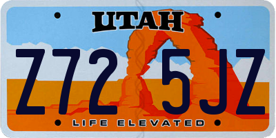 UT license plate Z725JZ
