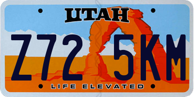 UT license plate Z725KM