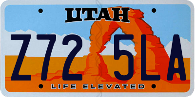 UT license plate Z725LA