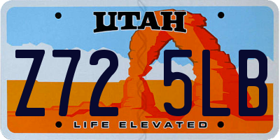 UT license plate Z725LB