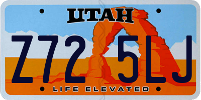 UT license plate Z725LJ