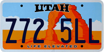 UT license plate Z725LL