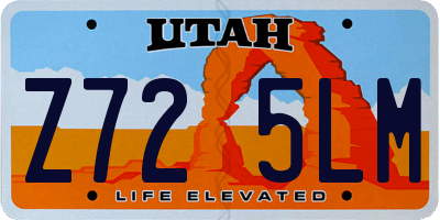UT license plate Z725LM