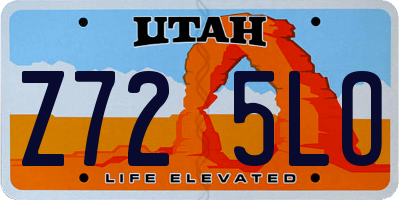 UT license plate Z725LO