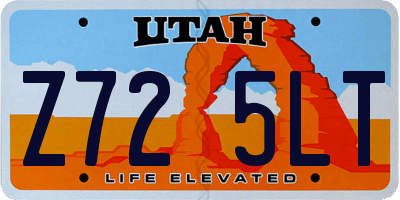 UT license plate Z725LT