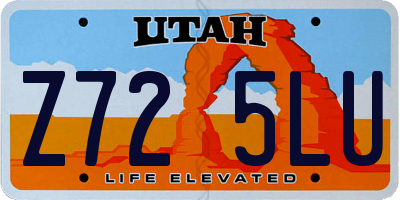 UT license plate Z725LU