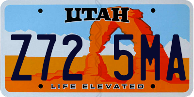 UT license plate Z725MA