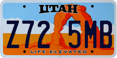 UT license plate Z725MB