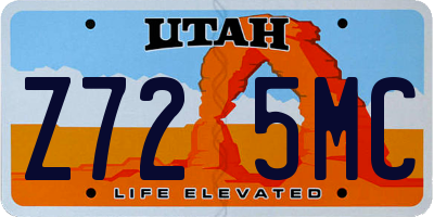 UT license plate Z725MC