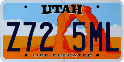 UT license plate Z725ML