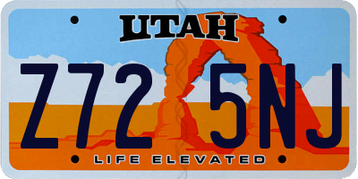 UT license plate Z725NJ