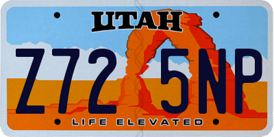 UT license plate Z725NP
