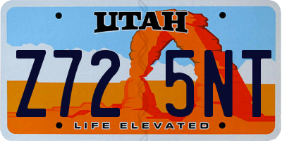 UT license plate Z725NT