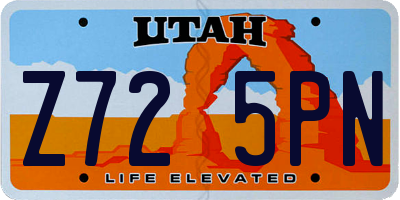 UT license plate Z725PN
