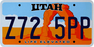 UT license plate Z725PP
