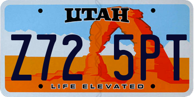 UT license plate Z725PT