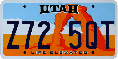 UT license plate Z725QT