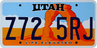 UT license plate Z725RJ