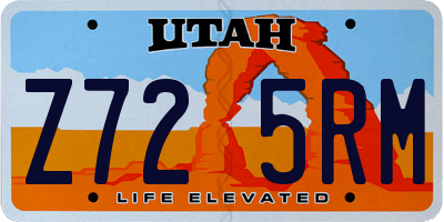 UT license plate Z725RM
