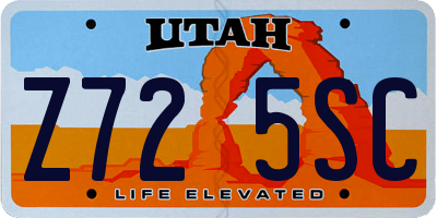 UT license plate Z725SC