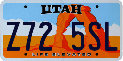 UT license plate Z725SL