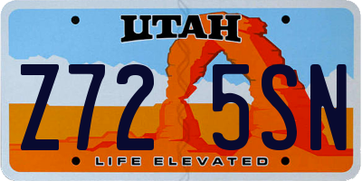 UT license plate Z725SN