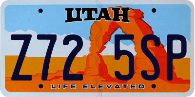 UT license plate Z725SP