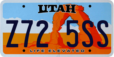 UT license plate Z725SS