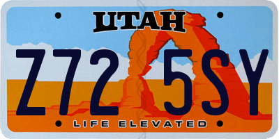 UT license plate Z725SY