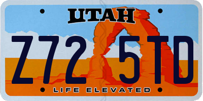 UT license plate Z725TD