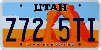 UT license plate Z725TI