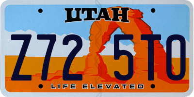 UT license plate Z725TO