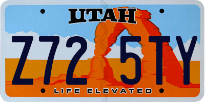 UT license plate Z725TY